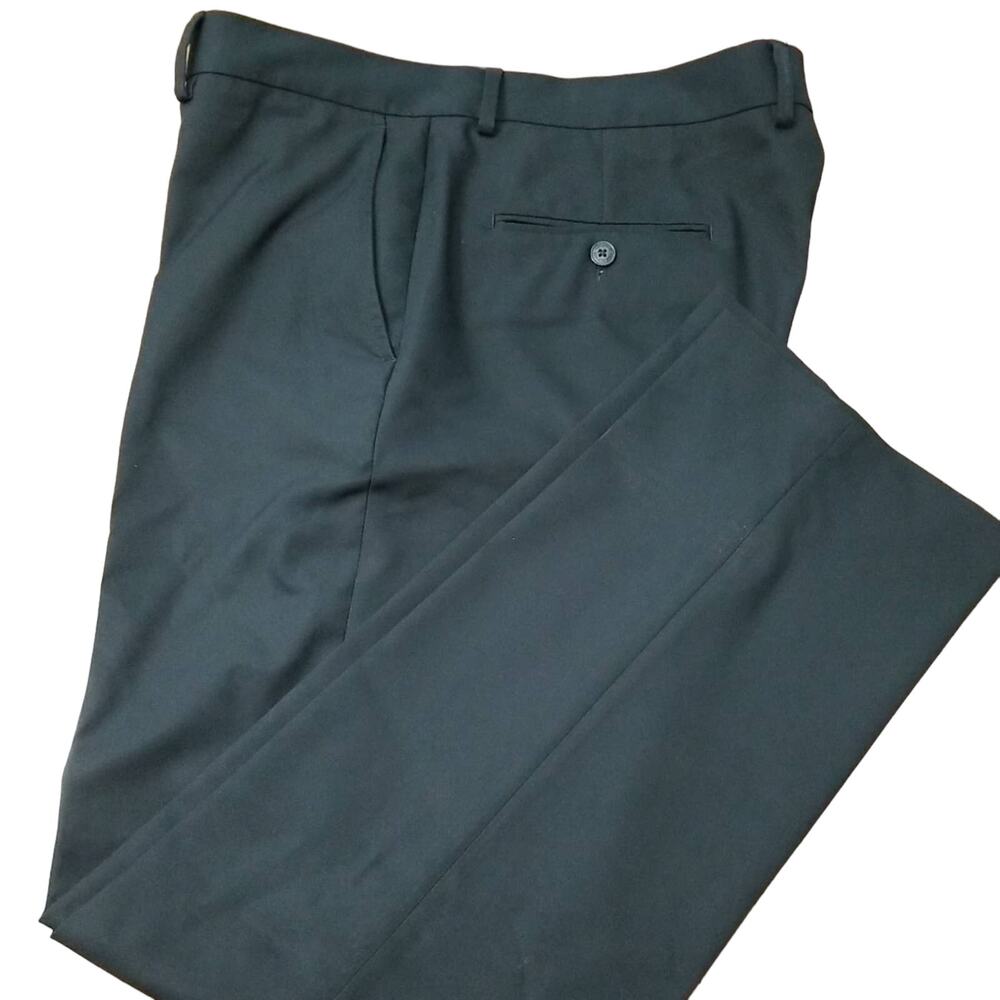 Kenneth Cole Reation Men's Black Flat Front Dress Pants Size 36x32 92220-0233